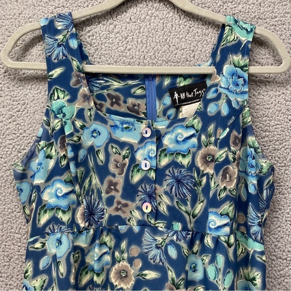 Vintage All That Jazz Tropical Floral Empire Waist Midi Maxi Dress Sz 9 / 10 - Picture 2 of 11